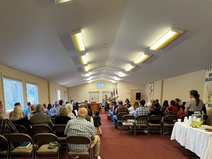 Congregation gathered for Sunday morning worship at Adirondack Alliance Church